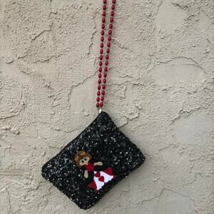 Upcycled women's black purse